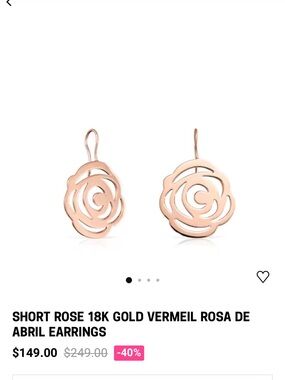 Tous Auth Rose Flower Drop Earrings in 18k Rose Gold Vermeil (see description)